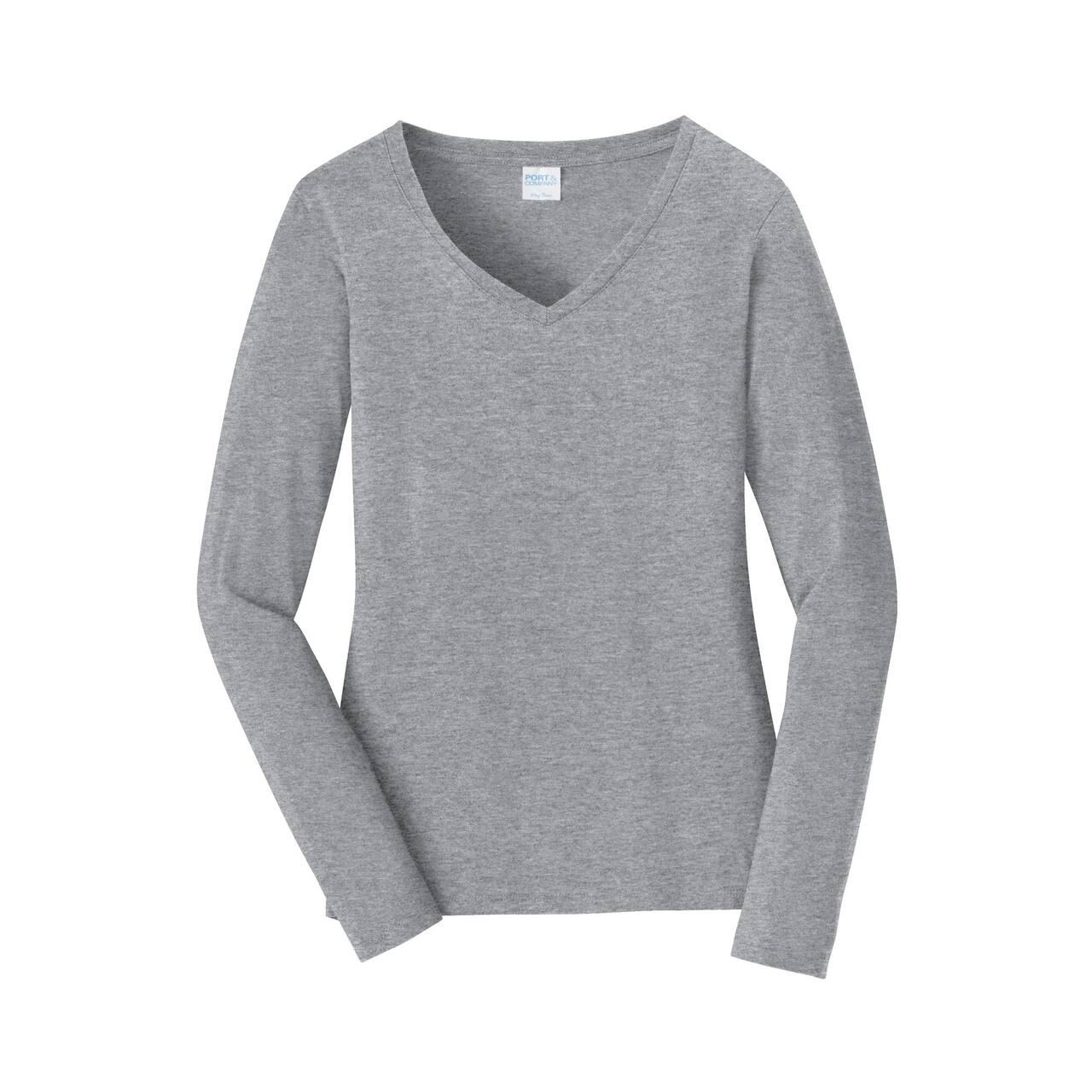 Port & Company® Fan Favorite™ Ladies Long Sleeve V-Neck T-Shirt